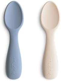 Mushie Silicone Toddler Starter Spoons 2 Pack TradewindsShifting Sand