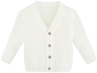 Lilax Little Boys Basic Long Sleeve V-Neck Classic Knit Cardigan Sweater