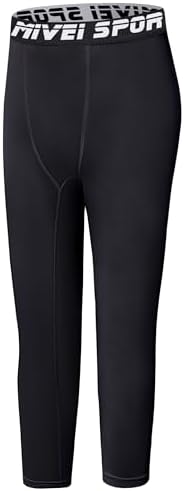 MIVEI Kids Basketball Compression Pants with 4-in-1 Support