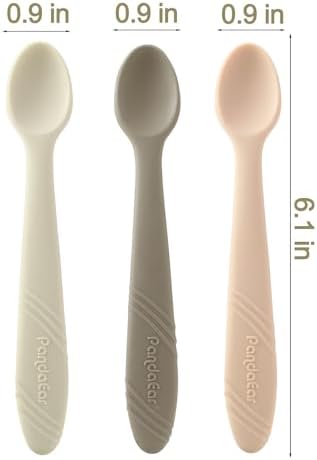 PandaEar 5-Piece Silicone Baby Spoons for Infants