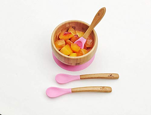 Avanchy Bamboo Silicone Baby Feeding Spoons
