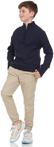 Sezzit Boys Quarter Zip Cable Knit Sweater