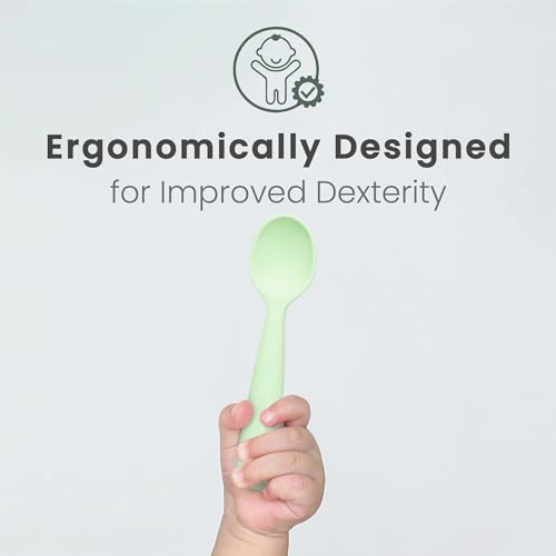Miniware Silicone Baby Spoon for Training BPA Free 6 Months Self Feeding