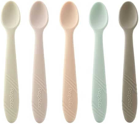 PandaEar 5-Piece Silicone Baby Spoons for Infants