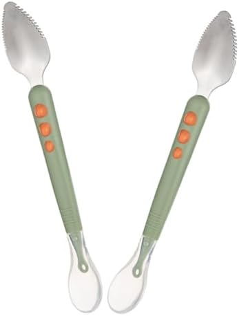 Abaodam Fresh Food Feeder 2-Piece Silicone Spoons for Babies
