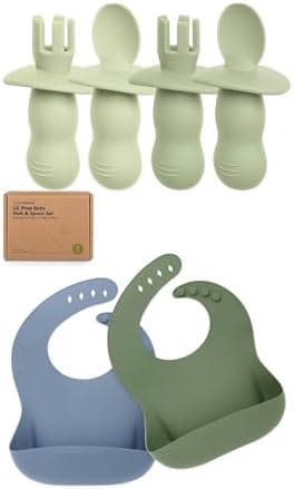 KeaBabies 4-Pack Silicone Spoons and Forks Set