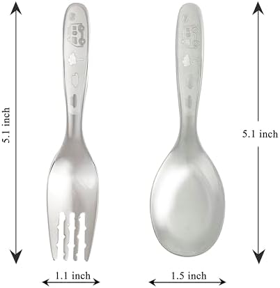GAUMIDUC Baby Spoons Forks Set Durable Steel Kitchen Essentials