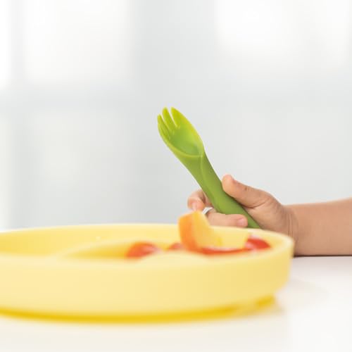 Olababy Training Fork Spoon Set - Safe Ergonomic for Baby Led Weaning