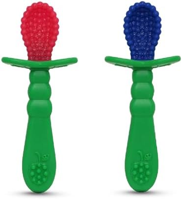 RAZBABY RaZberry infant training spoon red and blue 2 pack
