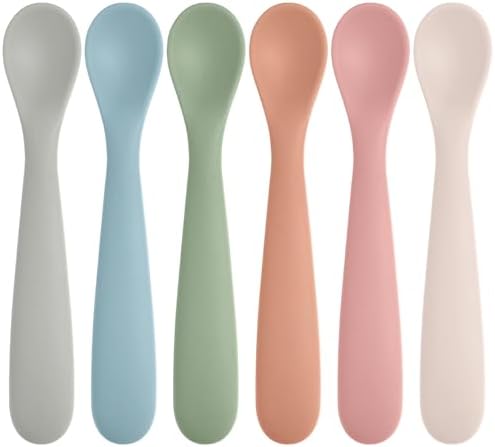 Perfect 6 Pack Silicone Baby Spoons
