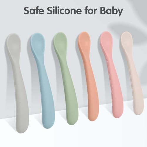 Perfect 6 Pack Silicone Baby Spoons