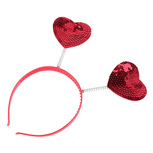 Romantic Heart Headband Red Sequin for Valentines Day