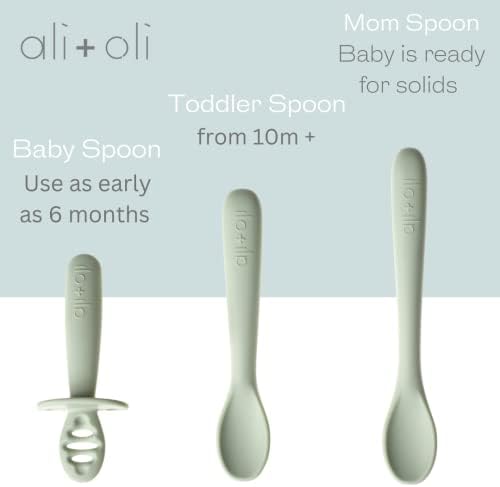 AliOli - 3-Piece Baby Silicone Spoons Set