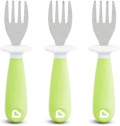 Munchkin Toddler Fork Set - 3-Piece Green Perfect for Mealtime