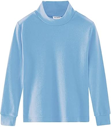 SpringGege Little Big Kids Soft Cotton Long Sleeve Mock Turtleneck Shirts