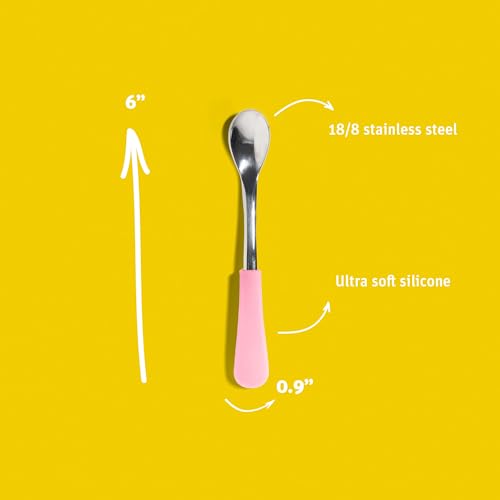 Avanchy Baby Feeding Set with Silicone and Stainless Steel Spoons