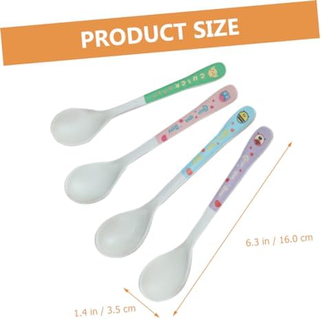 Mixed-Material 4-Piece Self-Feeding Spoons Child-Friendly Design