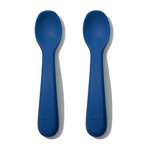 OXO Tot Silicone Spoon Set - Set of 4 Navy