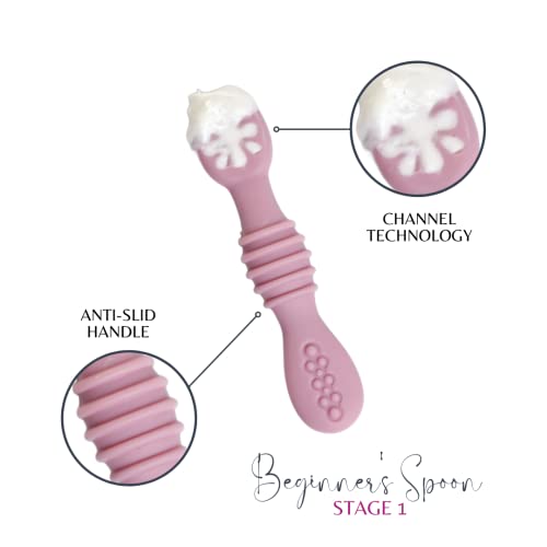 Nouribite Baby Silicone Spoons Fuchsia Set of 3 4 Months
