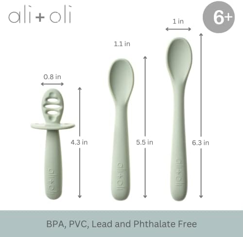AliOli - 3-Piece Baby Silicone Spoons Set