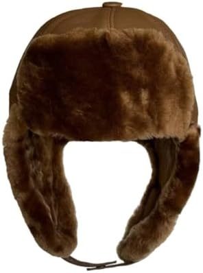 Leather Aviator Trapper Sheepskin Winter Hat