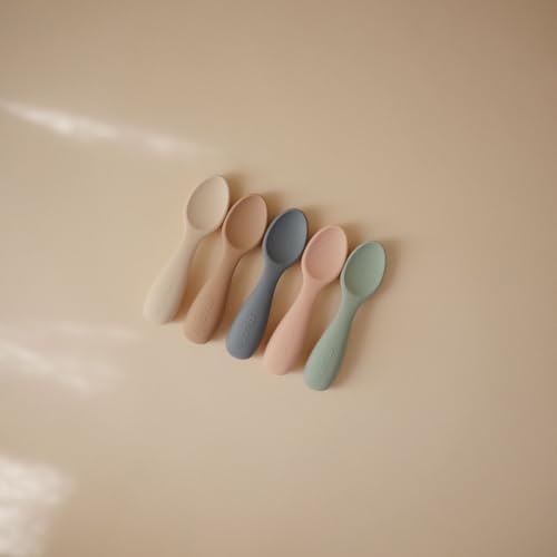 Mushie Silicone Toddler Starter Spoons 2 Pack TradewindsShifting Sand