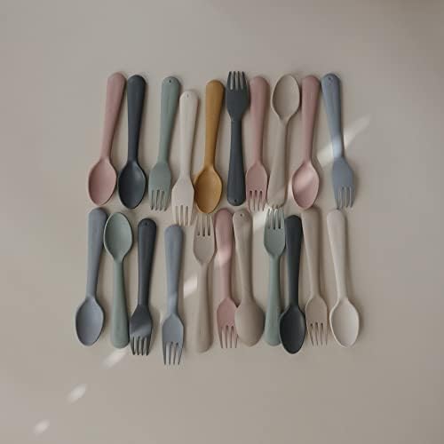 Mushie Flatware Set Creative Kids Fork Spoon Safe dishwasher-friendly
