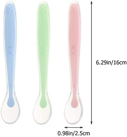 3-Piece Baby Silicone Spoon Set for First Feeding