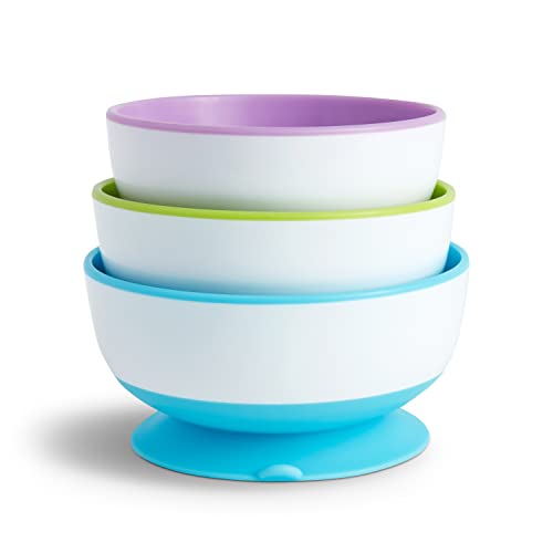 Munchkin Gentle Dip Spoon Stay Put Suction Bowl Set 3 Packs
