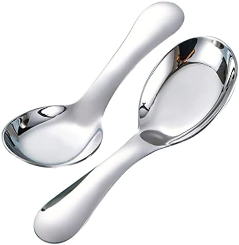 Luxshiny 2-Piece Kids Stainless Steel Spoons Durable and Safe