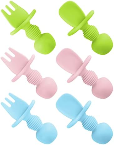 DF DualFerV 6-Piece Silicone Baby Spoons for Toddler Weaning