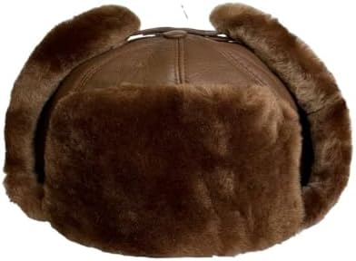 Leather Aviator Trapper Sheepskin Winter Hat