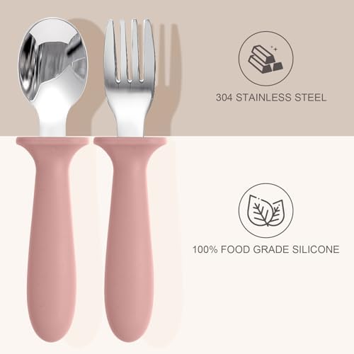 Eascrozn Toddler Spoons Forks Set 6 Pack