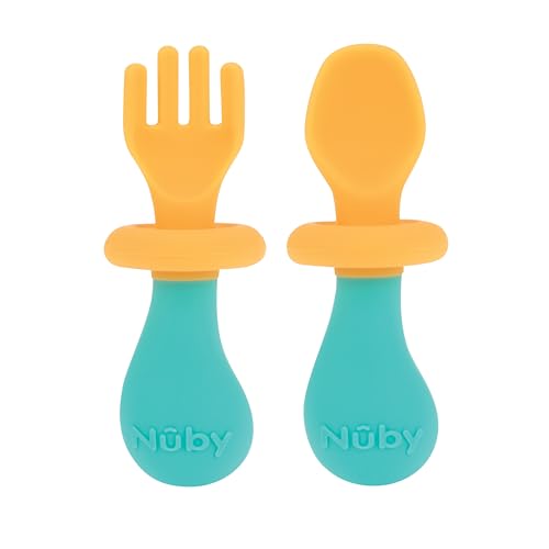 Nuby SafetyGuard First Fork and Spoon Set for Babies 6 Months