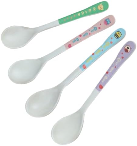 Mixed-Material 4-Piece Self-Feeding Spoons Child-Friendly Design