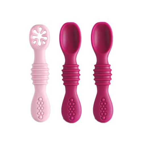 Nouribite Baby Silicone Spoons Fuchsia Set of 3 4 Months