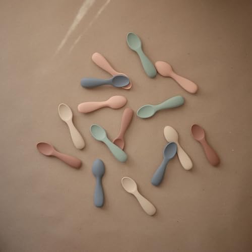 Mushie Silicone Toddler Starter Spoons 2 Pack TradewindsShifting Sand