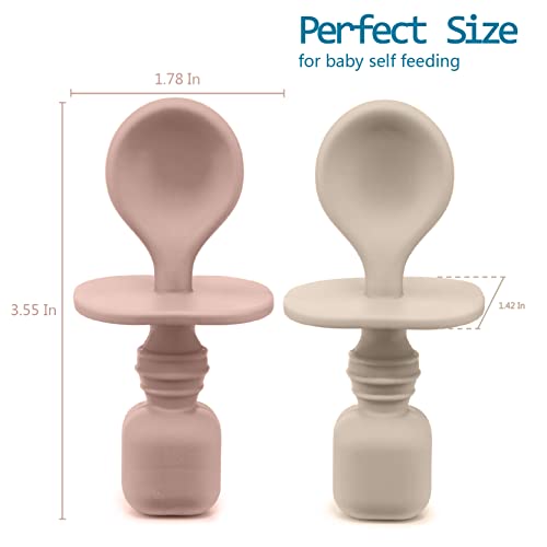 Sperric Silicone Baby Spoons 2-Pack for Baby Led Weaning