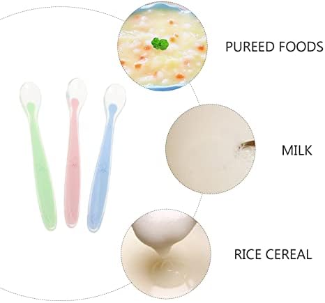 3-Piece Baby Silicone Spoon Set for First Feeding