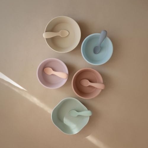 Mushie Silicone Toddler Starter Spoons 2 Pack TradewindsShifting Sand