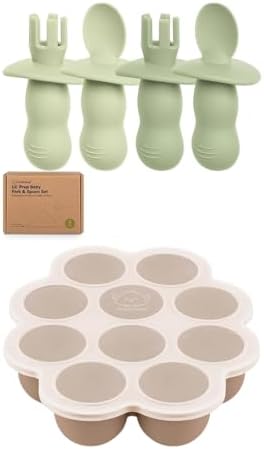 KeaBabies 4-Pack Silicone Baby Utensils Set Easy Feeding for Babies