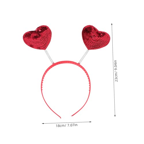 Romantic Heart Headband Red Sequin for Valentines Day