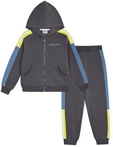 Stylish Boys Fleece Sweatsuit Hoodie and Pants Set by London Fog