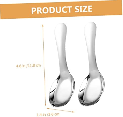 Luxshiny 2-Piece Kids Stainless Steel Spoons Durable and Safe