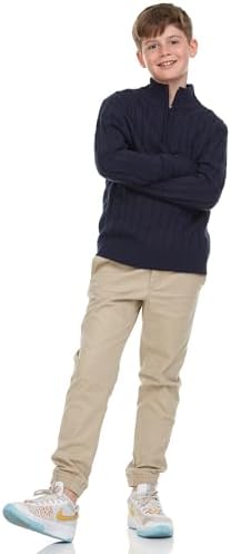 Sezzit Boys Quarter Zip Cable Knit Sweater