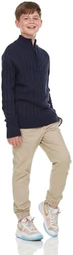 Sezzit Boys Quarter Zip Cable Knit Sweater