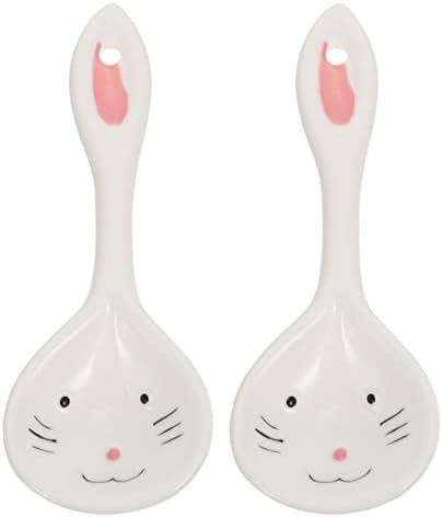 Adorable 2-Piece Bunny Ceramic Spoons for Toddlers