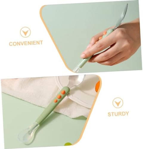 Vaguelly 2pcs Silicone Puree Spoons for Babies