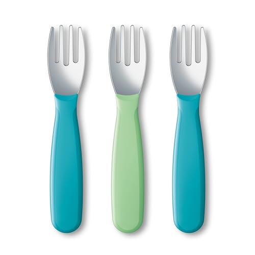 NUK Kiddy Cutlery 3-Piece Set Durable stainless steelforks BPA latex-free