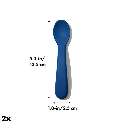 OXO Tot Silicone Spoon Set - Set of 4 Navy